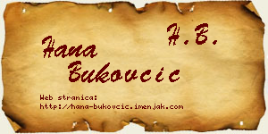 Hana Bukovčić vizit kartica